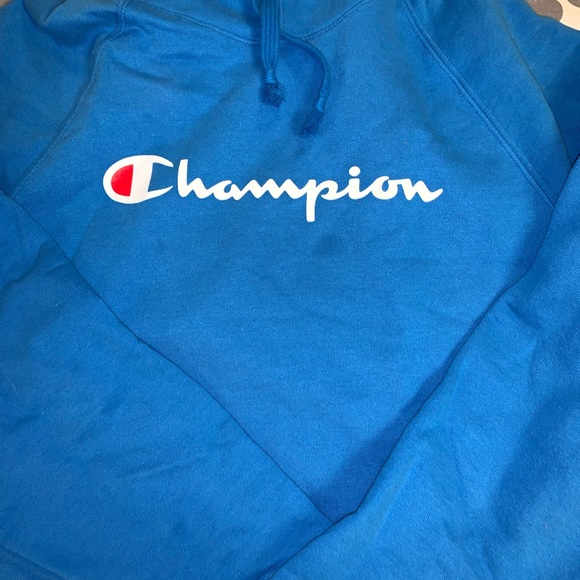 Blue champion women’s high collar hoodie - Picture 1 of 5